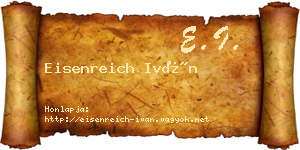 Eisenreich Iván névjegykártya